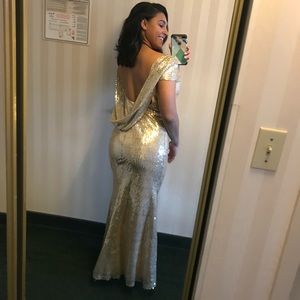 Gold Sequin Bridesmaids Dress